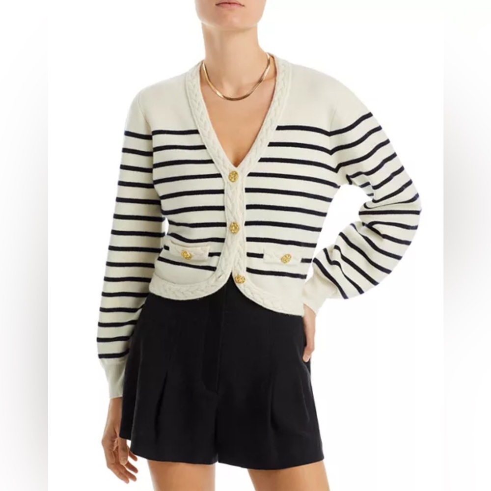 AQUA Cashmere
Braid Trim Cashmere Cardigan-Exclusive